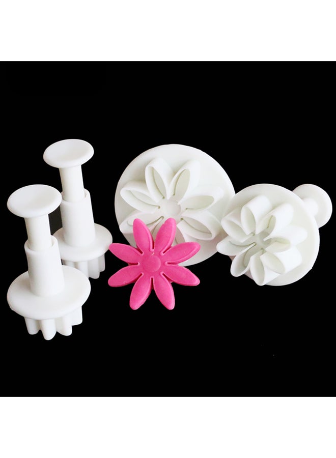 4 Piece Daisy Fondant Cake Cutter Tool White 14centimeter - Image 3